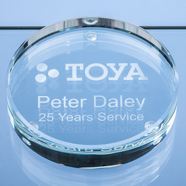 Clear Glass Round Paperweight